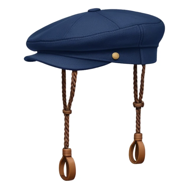 a floating Navy blue Brixton fiddler cap hat sticker
