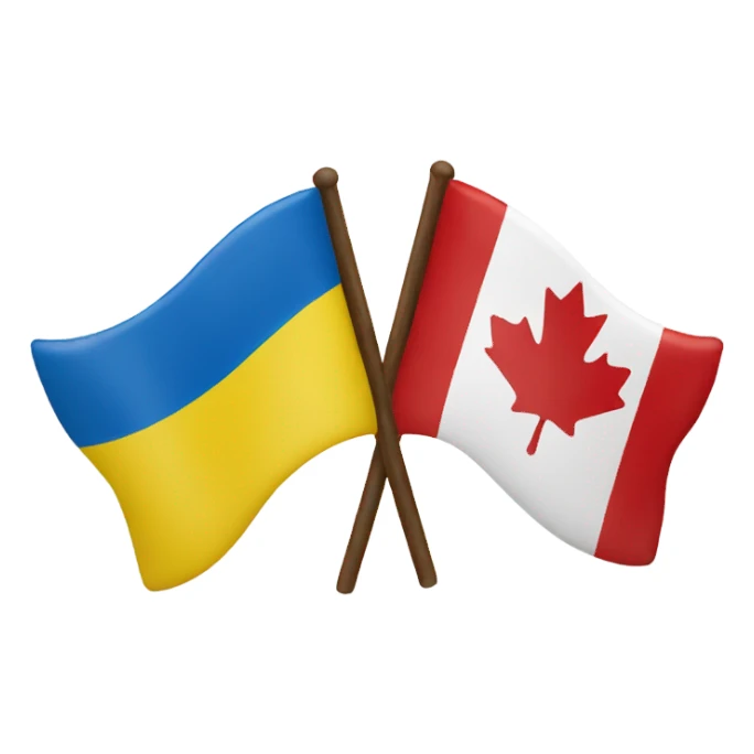 Flag canada and Ukraine together  sticker