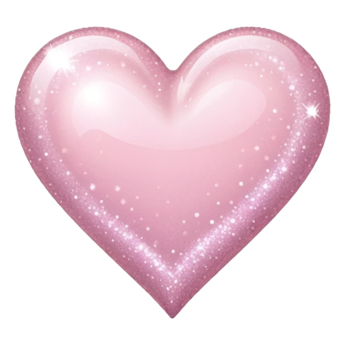 light pink heart with glitter sticker