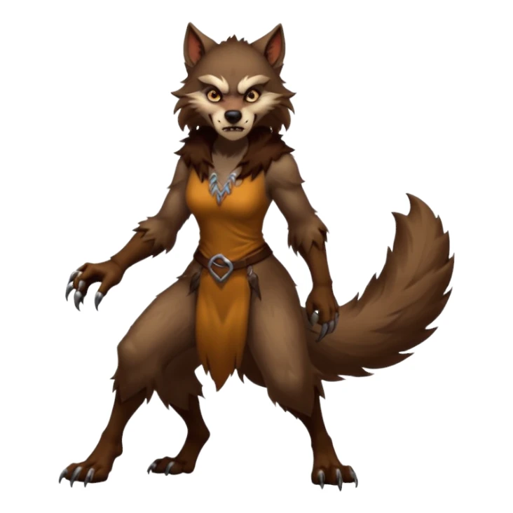 Female wherewolf full body sticker