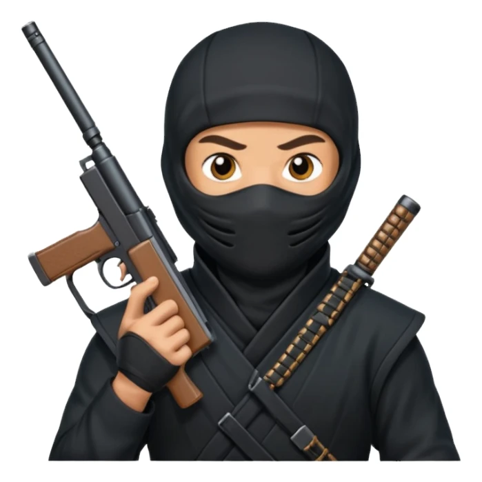 Ninja holding a gun sticker