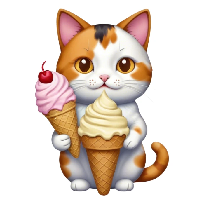 cat eating ice cream  sticker