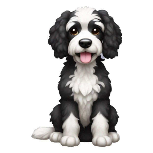 Caniche negro con blanco sticker