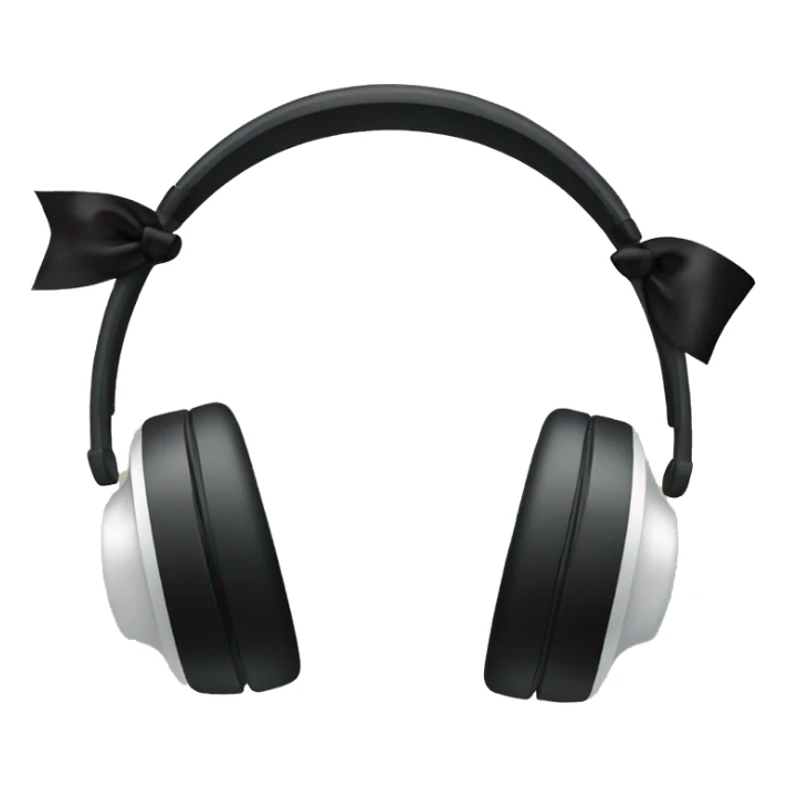 Headphones with black bow ribbons sticker