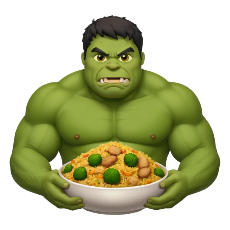Fat Hulk eating biriyani sticker