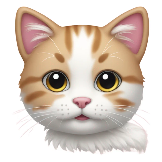 cute cat soft pink and white sticker