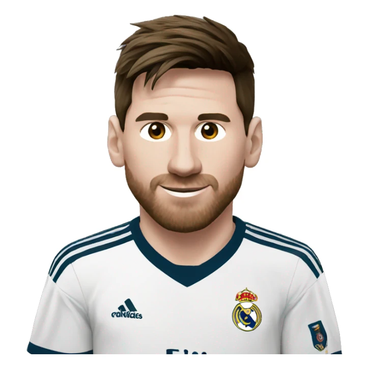 Messi with real Madrid t- shert sticker