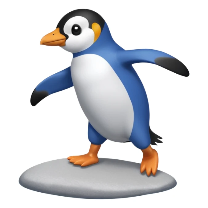 Penguin with a swimsuit on jumping off pebbles into the sea sticker