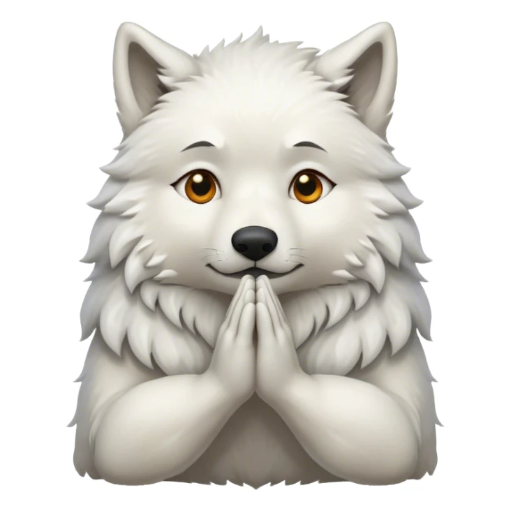 white wolf praying sticker