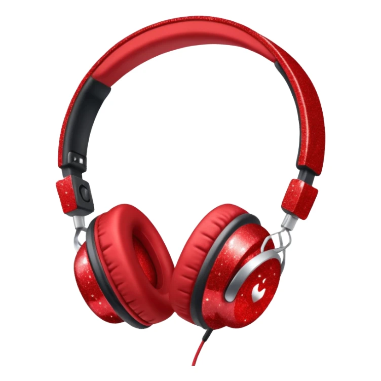 red glitter headphone sticker