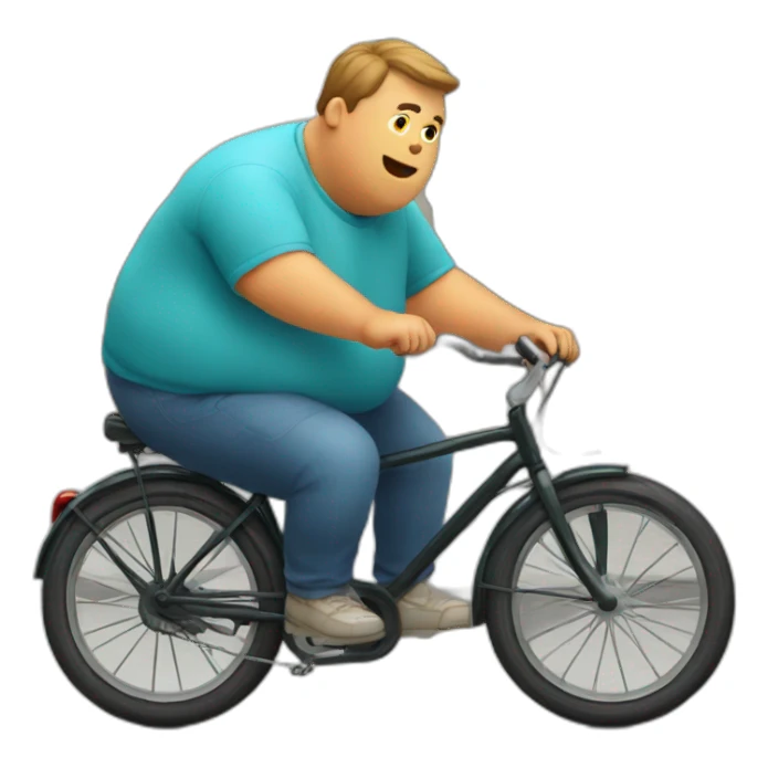 Obese man on a bike sticker
