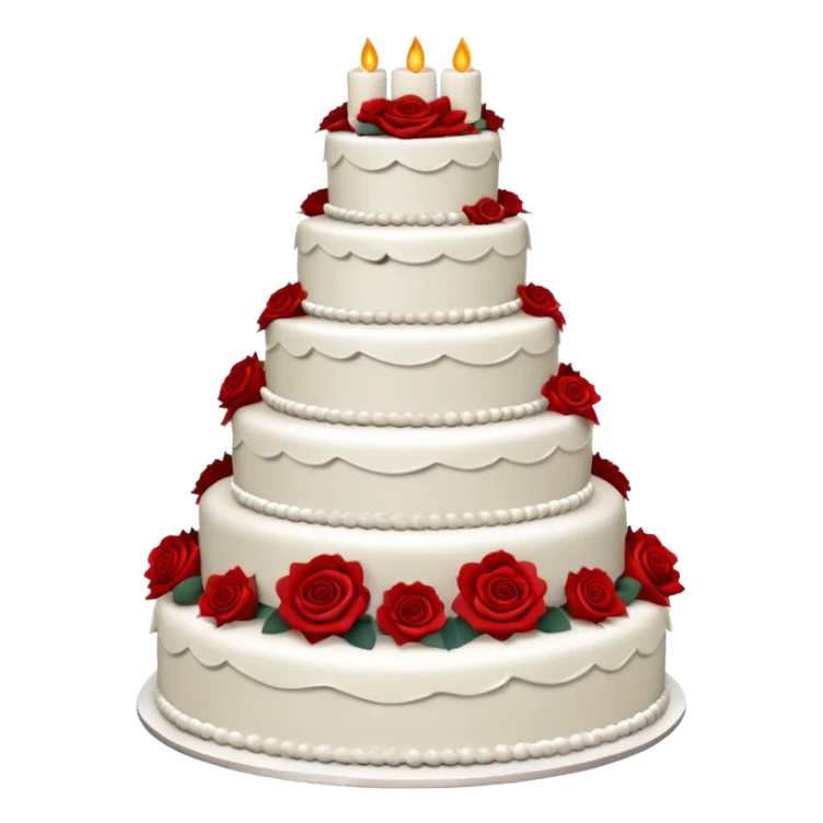 Wedding cake with red roses sticker
