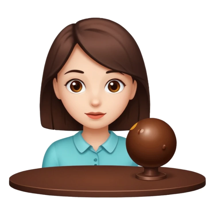 Girl with Chocolate ball under a table  sticker