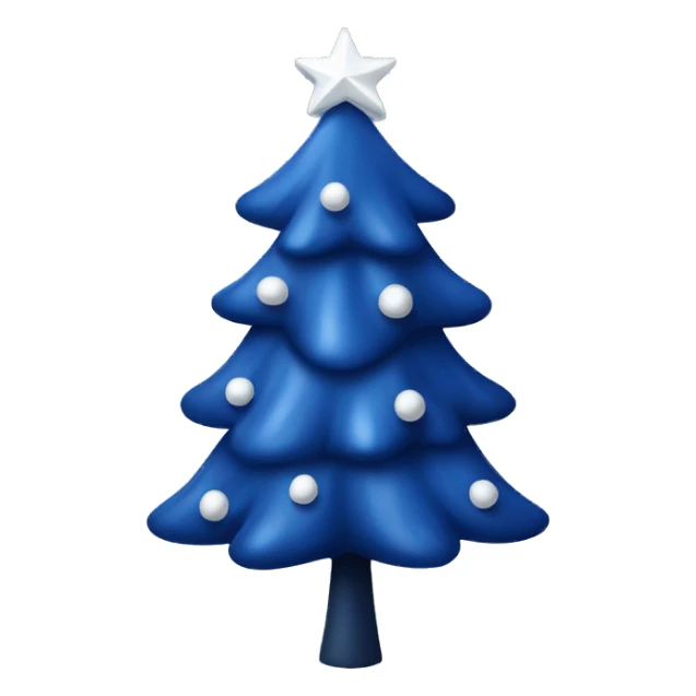 dark blue christmas tree with white bow sticker