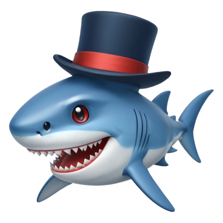Ilwf Shark with a top hat sticker