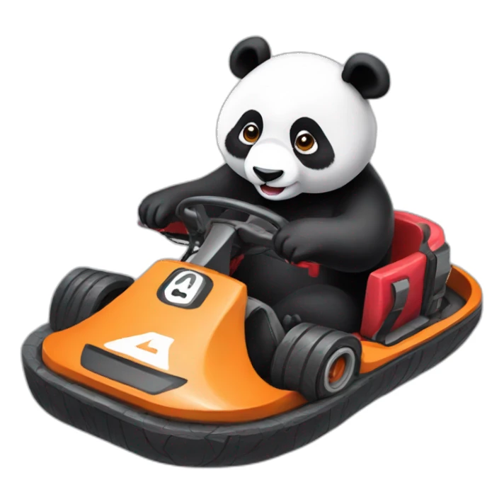 a panda in a hoverkart sticker