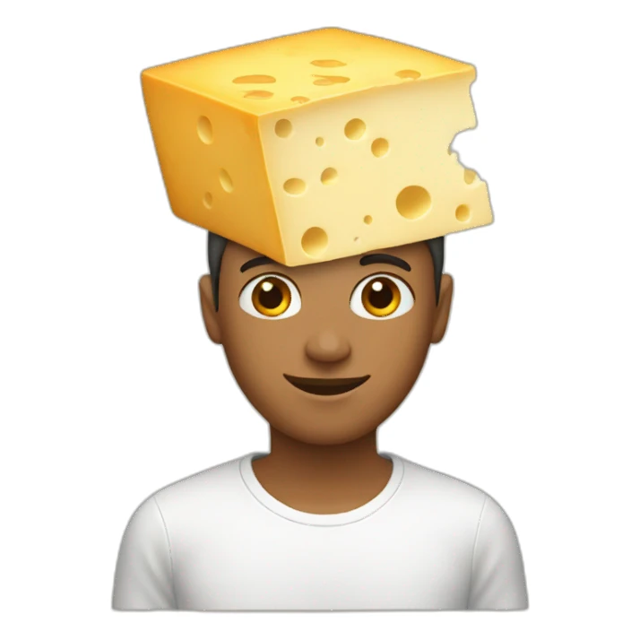 person with cheese on head sticker