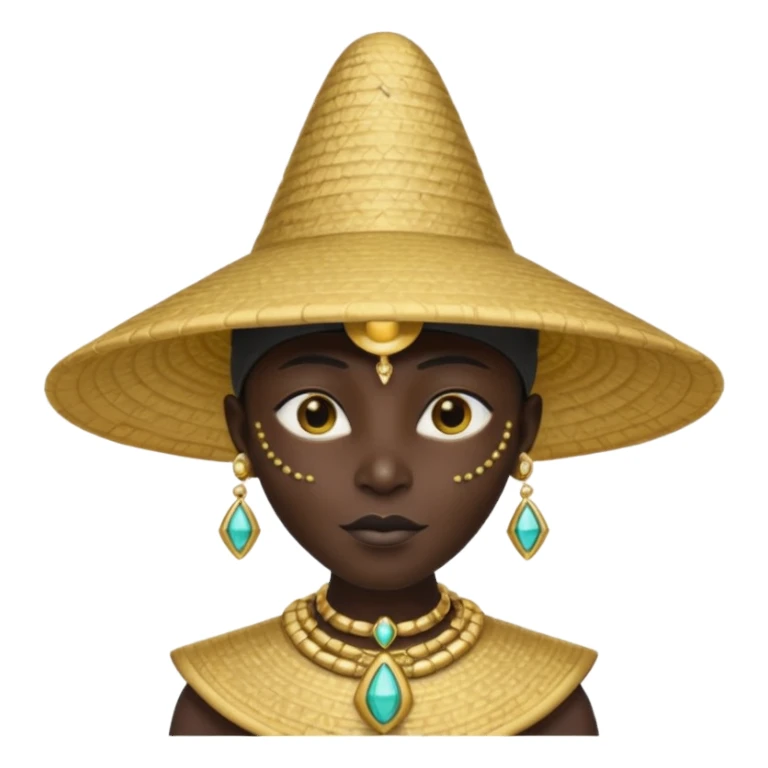 ancient alien with conical hat, black, half body sticker