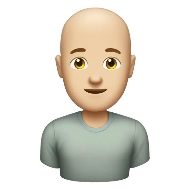 Bald man with pickle sticker