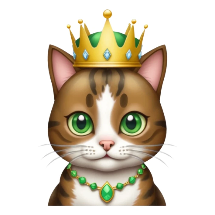 Brindle cat with green eyes as princess sticker