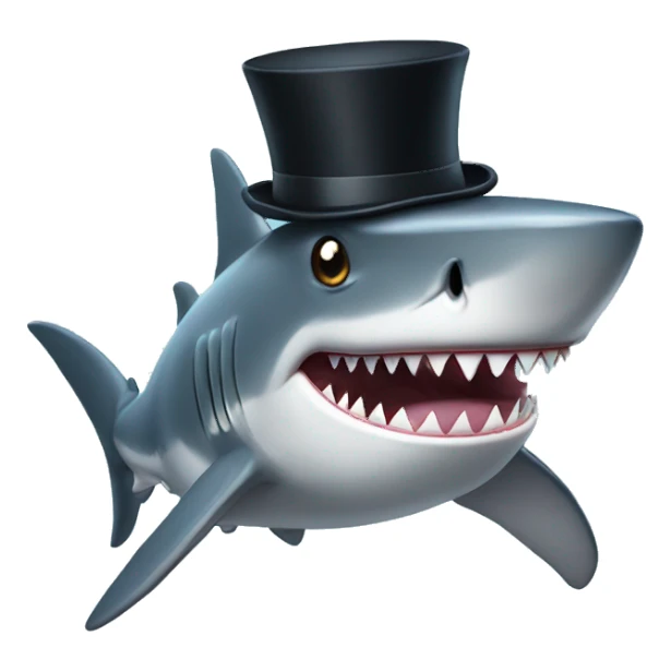 Shark with a top hat sticker