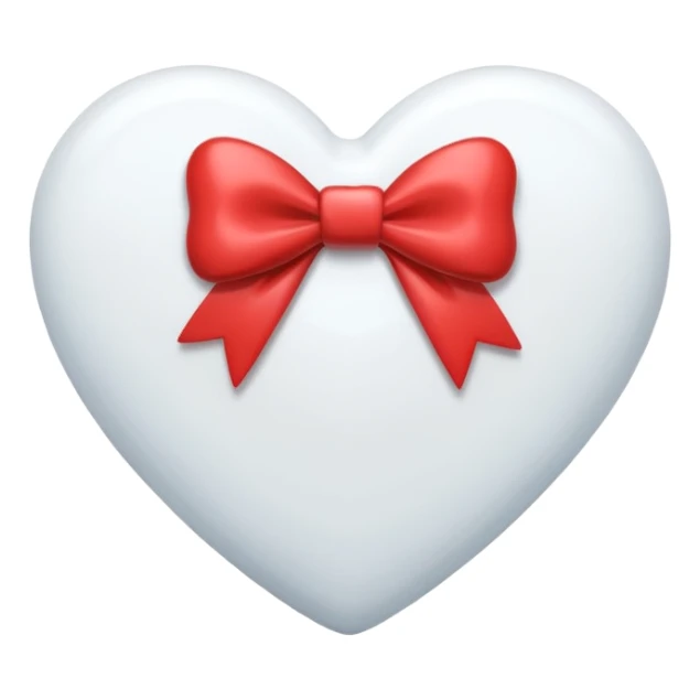 white heart with bow sticker
