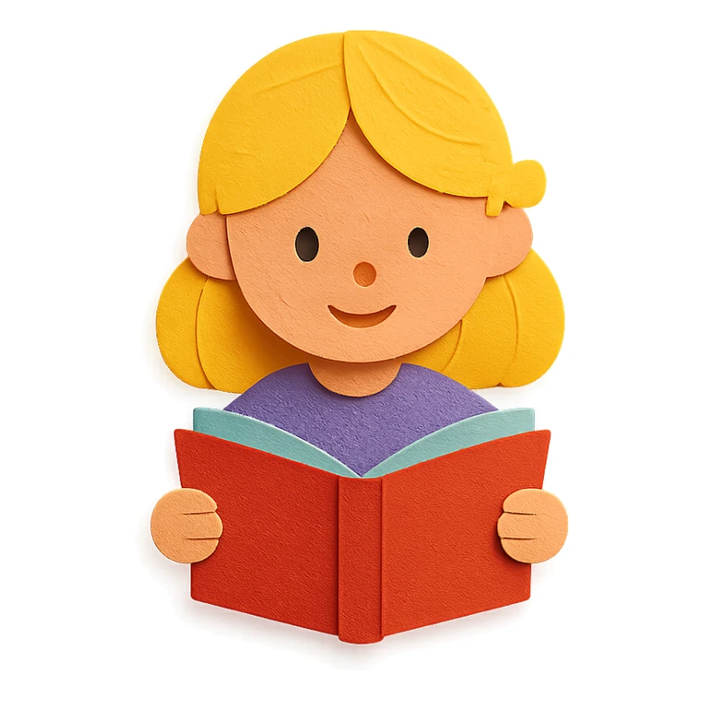 girl reading a book sticker