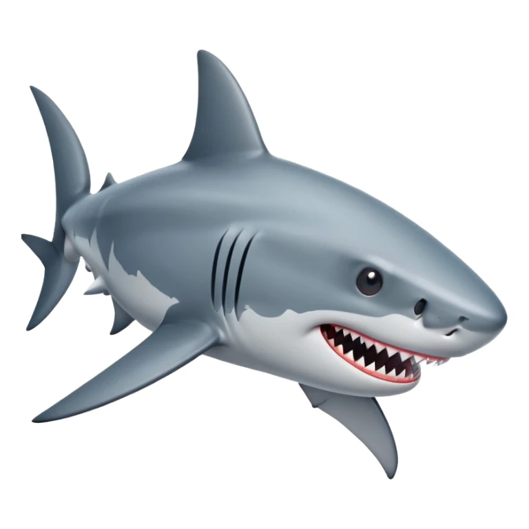 Shark with gray body and sharp teeth sticker