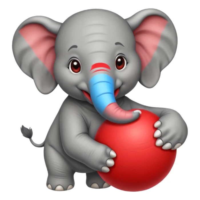 circus elephant with holding ball sticker