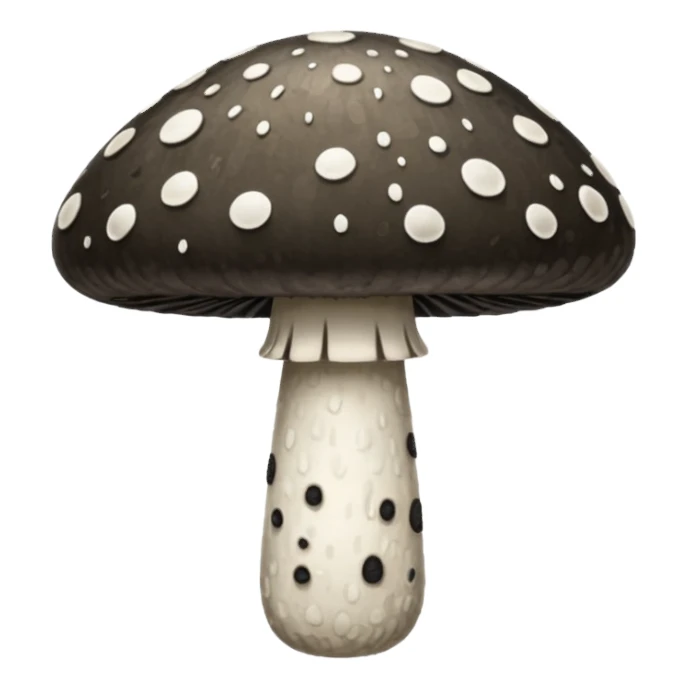 Black white mushroom sticker