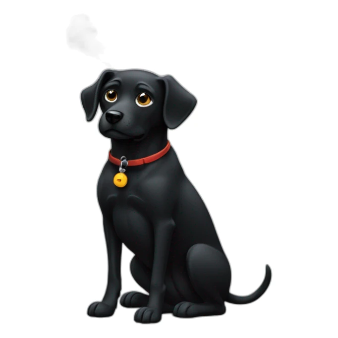 black-dog-smoking-a-cigarette sticker