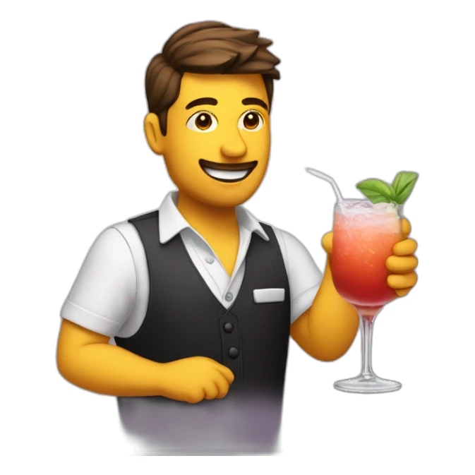 Bartender shake cocktail sticker