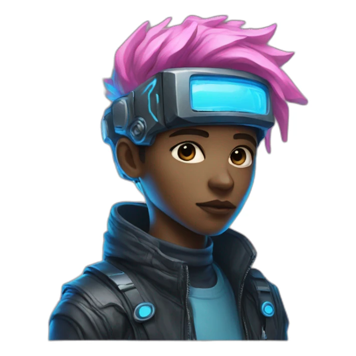 pink-blue cyberpunk boy sticker
