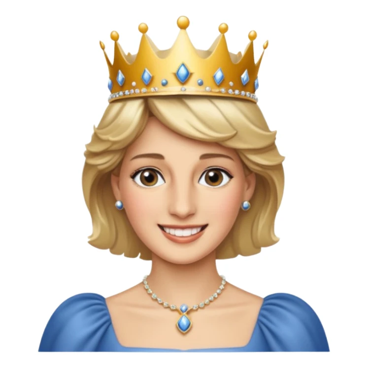 content face, Princess Diana with crown sticker