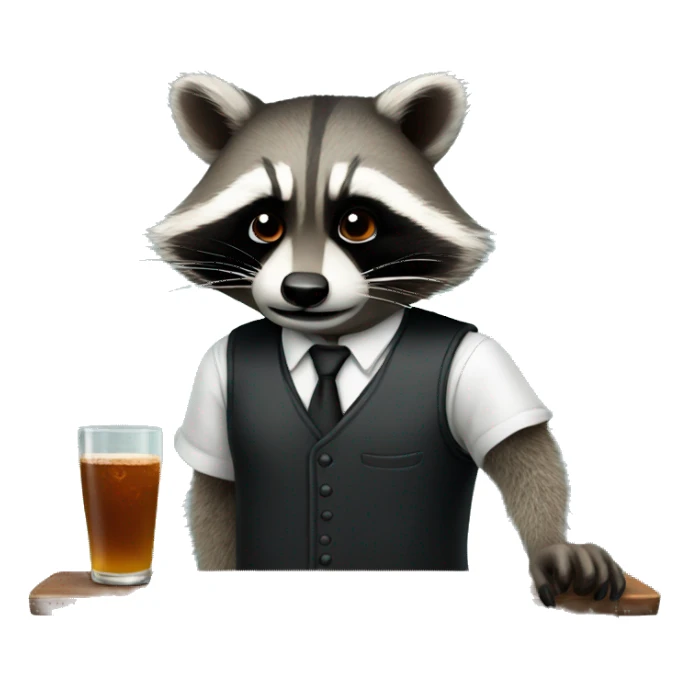 Raccoon bartender sticker