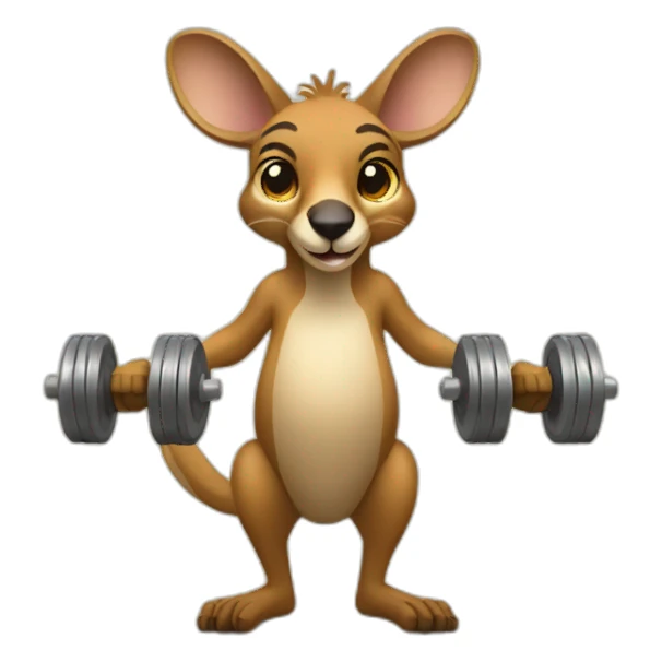 kangaroo lifting dumbels sticker
