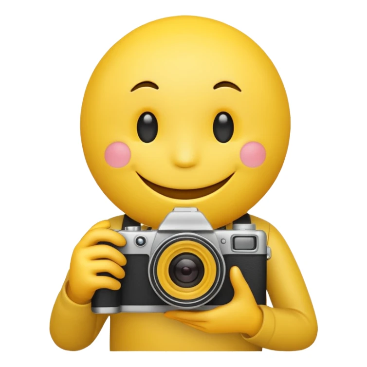 Make An Smiley Emoji Holding a Camera. sticker