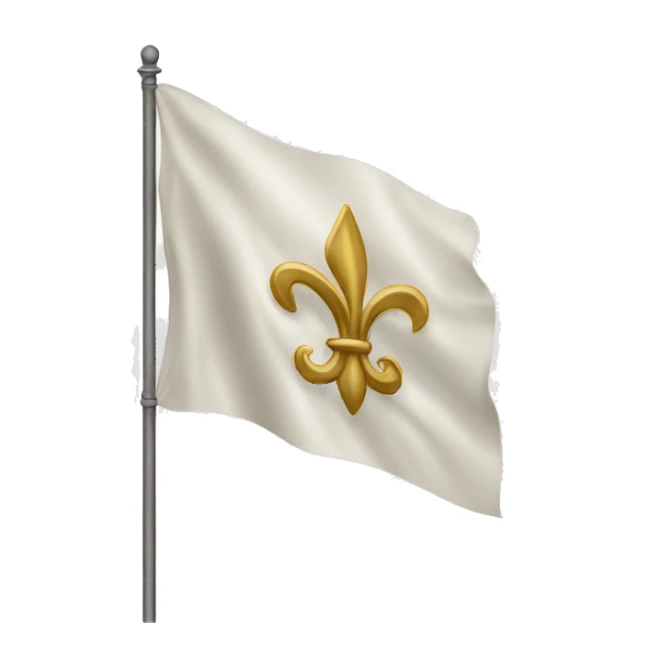 white flag with fleur de lis sticker