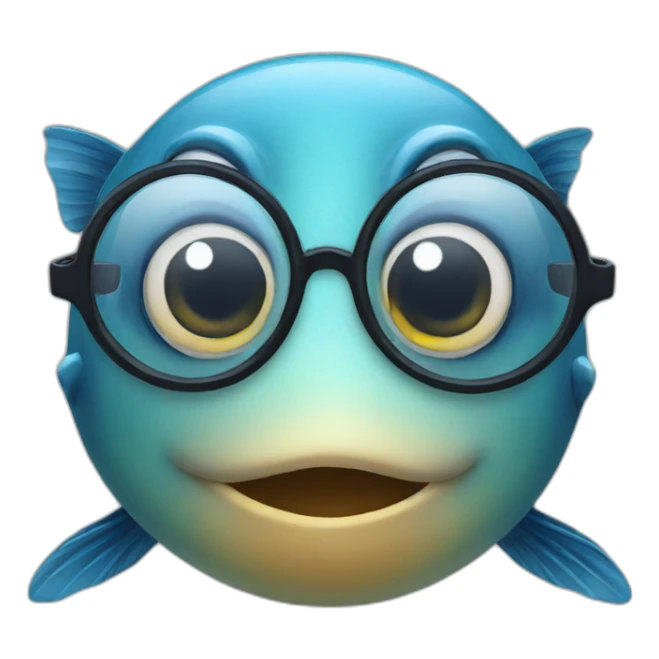 fish using glasses sticker