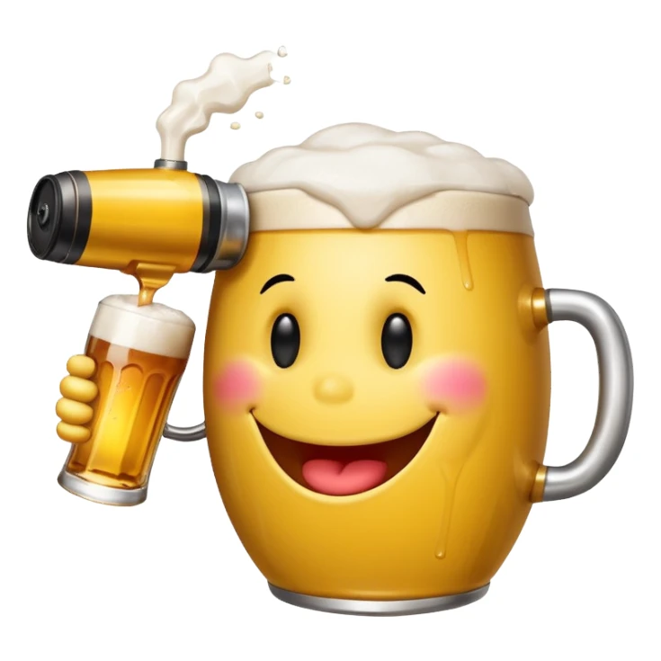 Smiley face shotgunning a beer.  sticker