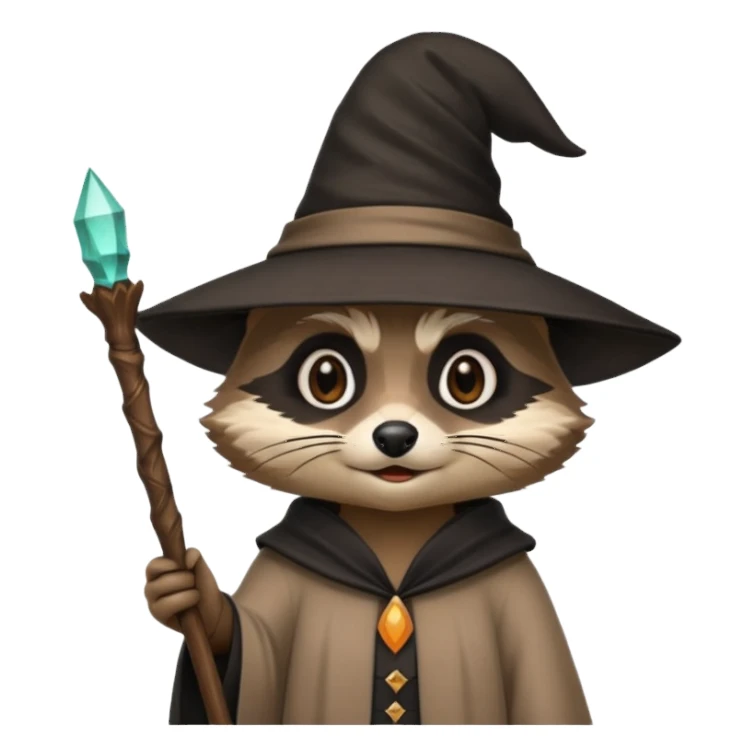 raccoon witch sticker