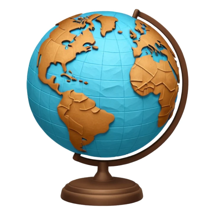 Papier-Mâché Globe with paper sticker