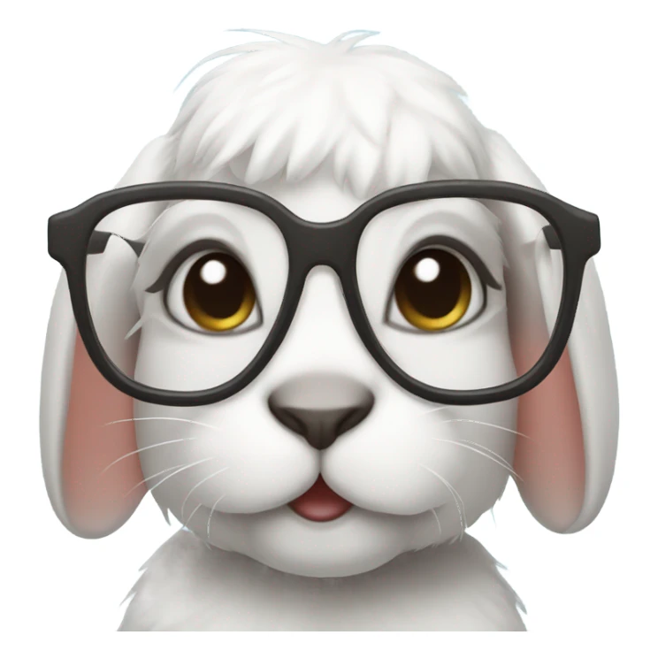 Rabbit with glasses, cute sticker