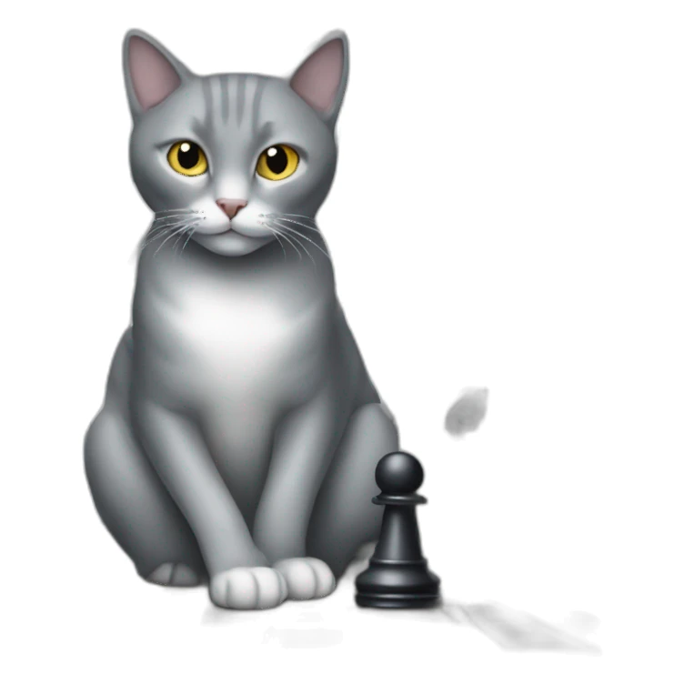 Grey-cat-playing-chess sticker