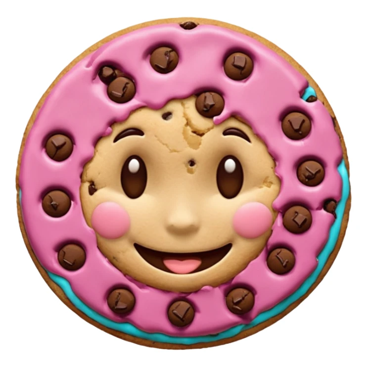 cookie with a face sticker
