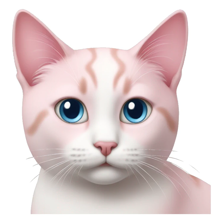 cat soft pink with blue eyes  sticker