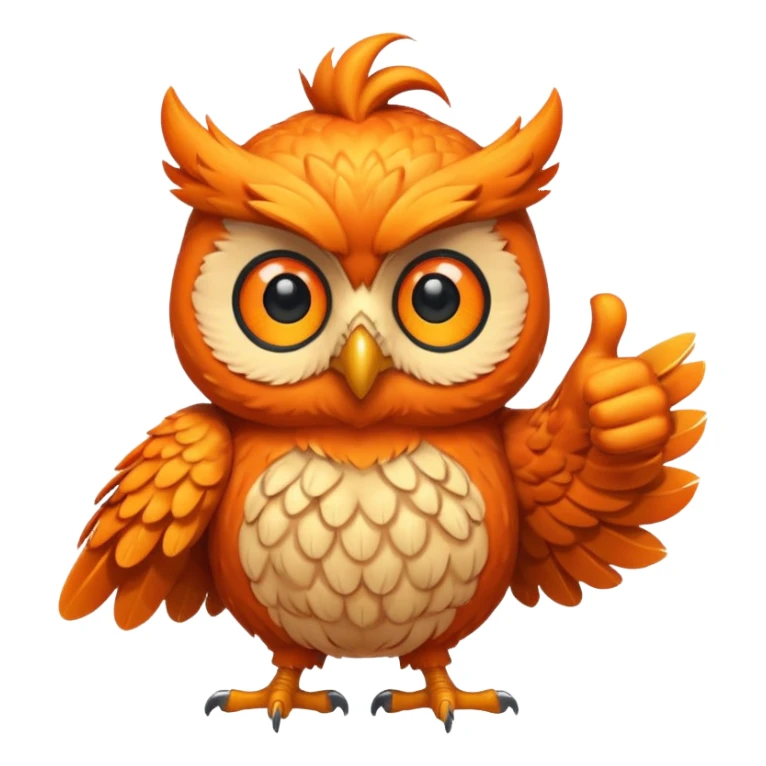 make an orange owl with the thumbs up sticker