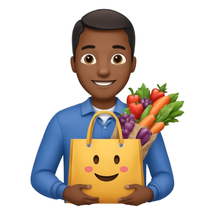 Market Shopper black man sticker