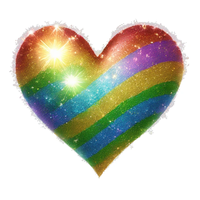 Sparkle rainbow heart  sticker