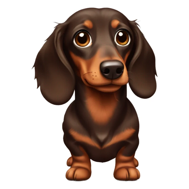 Chocolate and tan long haired dachshund sticker